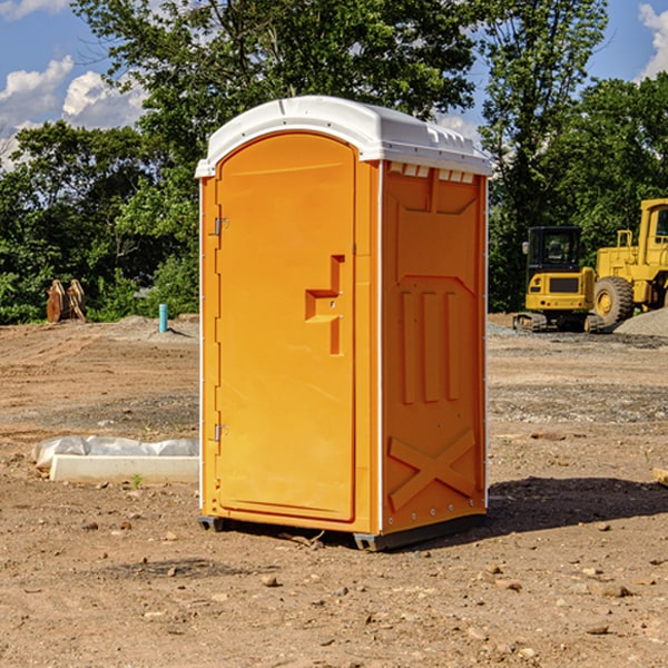 how often are the portable restrooms cleaned and serviced during a rental period in Interior